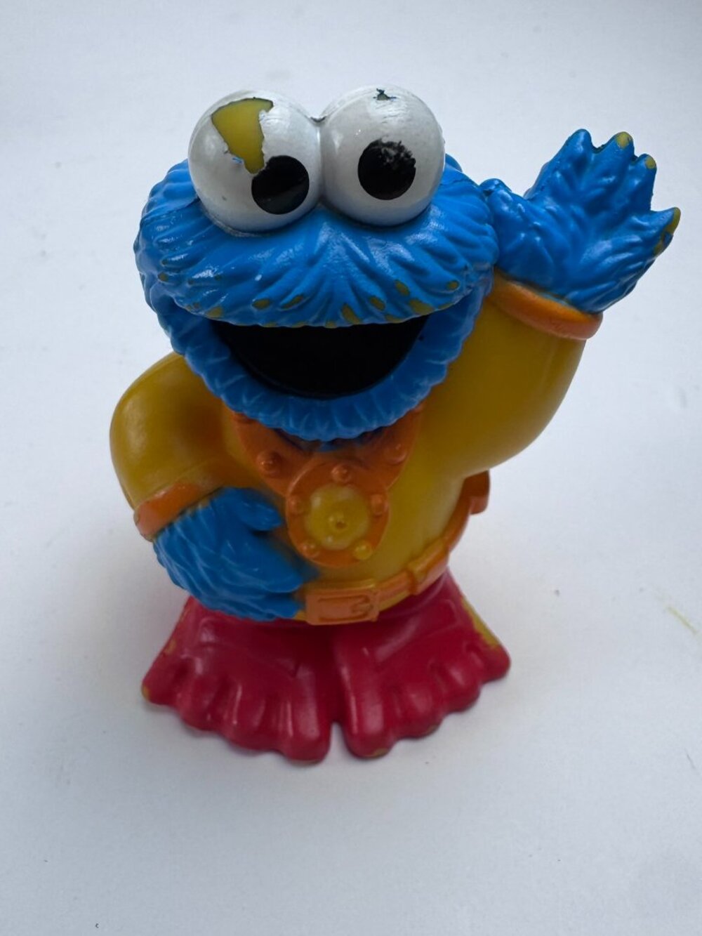 2013 Sesame Workshop Cookie Monster Scuba Diver Figure Toy Paint Wear Flaws 3"